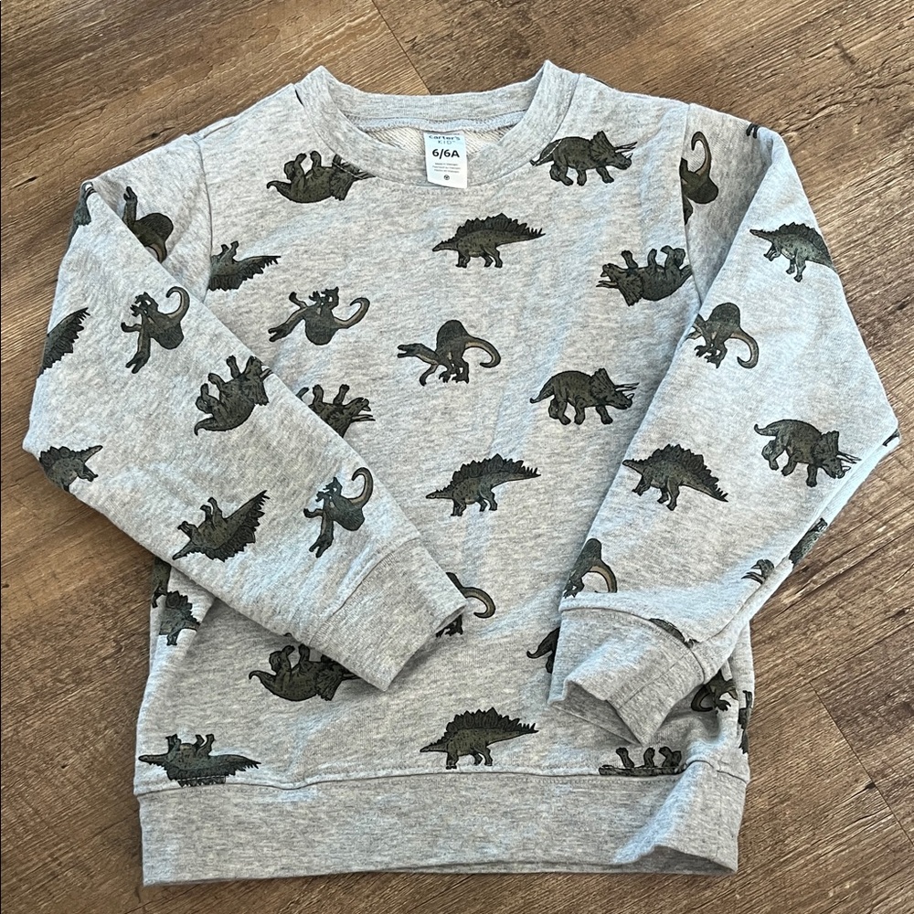 Carter's Gray Sweatshirt with Dinosaur Print